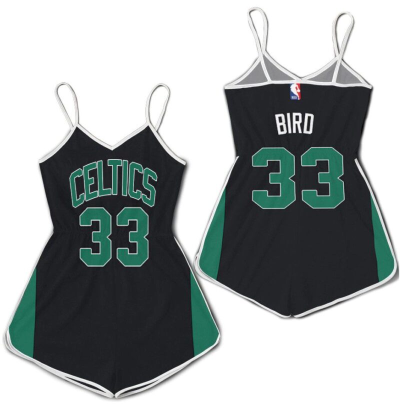 Boston Celtics Larry Bird #33 NBA Great Player Black Statement Edition 2019 Gift For Boston Fans V-neck Romper Jumpsuit RJ05103