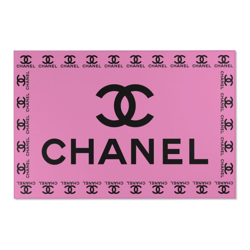 Chanel Pink Luxury Area Rug For Living Room Bedroom Carpet Floor Decor Mat RR3059