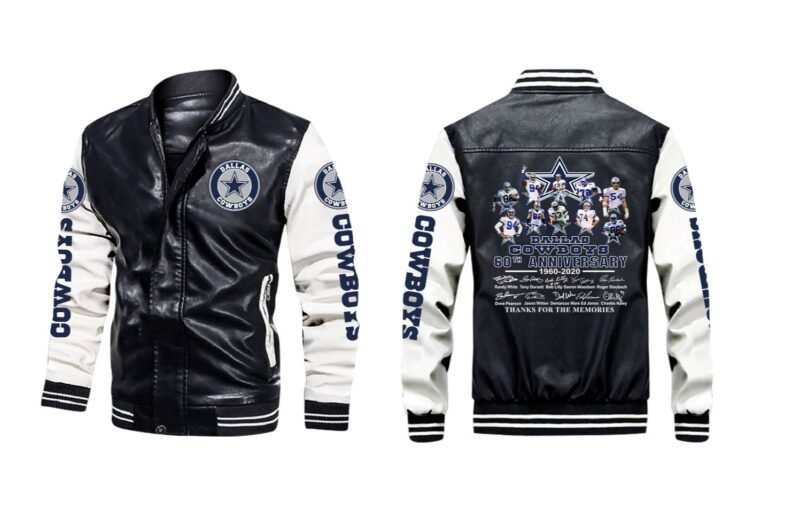 Dallas Cowboys 60th Anniversary 1Thank You For The Memories Signed Gift For Cowboys Fans Leather Bomber Jacket LBJ0075