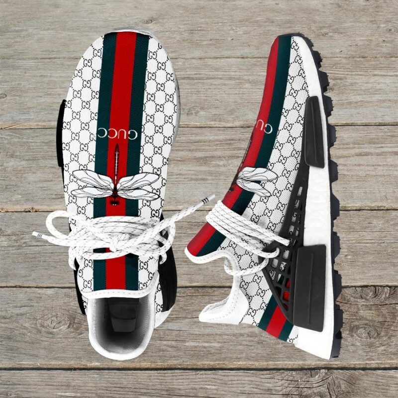 Gucci White Stripe NMD Human Race Shoes Sneakers