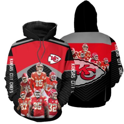 Kansas City Chiefs Legends Signature 3D Unisex Hoodie - Black Red TSH2072