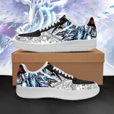 Yugioh Shoes Blue Eyes White Dragon Sneakers Yu Gi Oh Anime Shoes Air Force 1 Sneakers