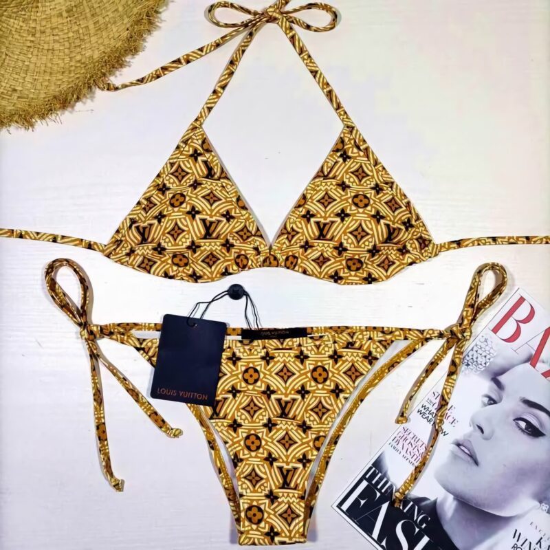 LV Yellow Luxury 2-Piece Bikini Set 2023-24 Trending BKN1046