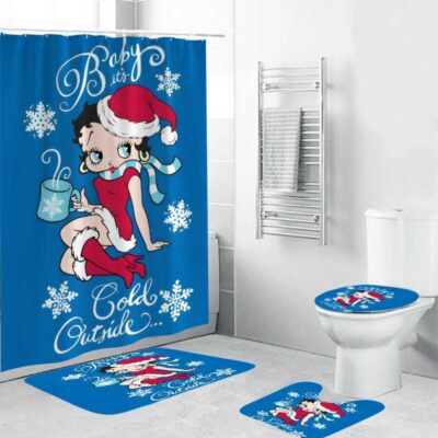 Betty Boop Christmas Bathroom Sets - Shower Curtain Sets BRS119