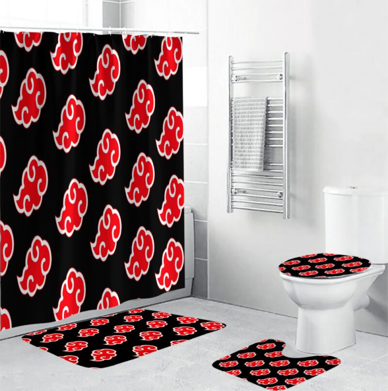 Naruto Akatsuki Clouds Shower Curtain Set