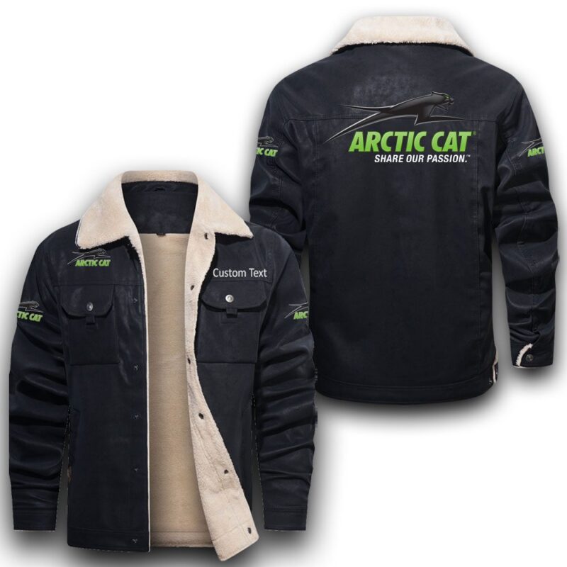 Arctic Cat Sherpa Lined Leather Jacket Black And Brown