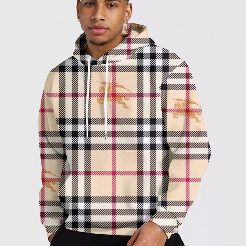 Burberry Luxury 3D Pullover Unisex Hoodie LZH1021
