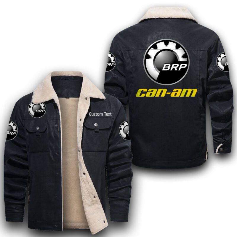 Can Am Sherpa Lined Leather Jacket Black And Brown