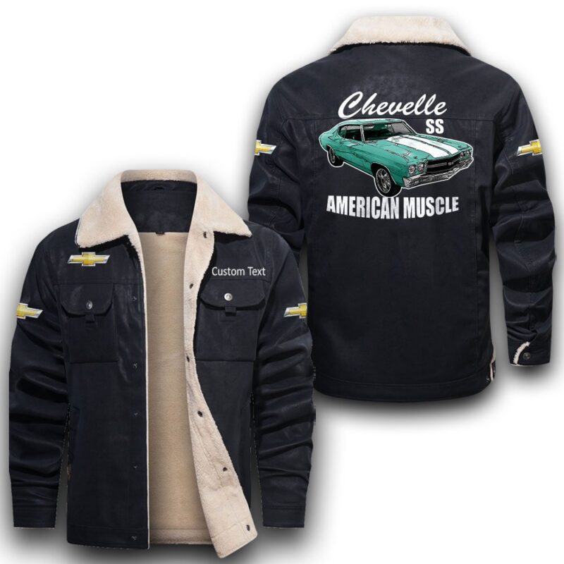 Chevrolet Chevelless Sherpa Lined Leather Jacket Black And Brown