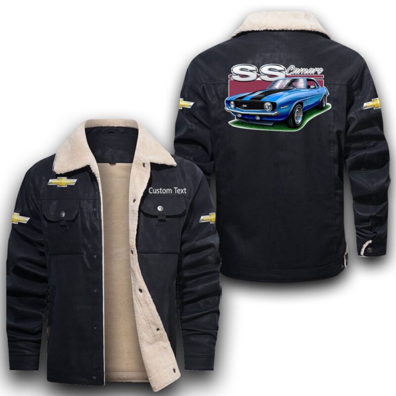 Chevrolet Chevelless Sherpa Lined Leather Jacket Black And Brown