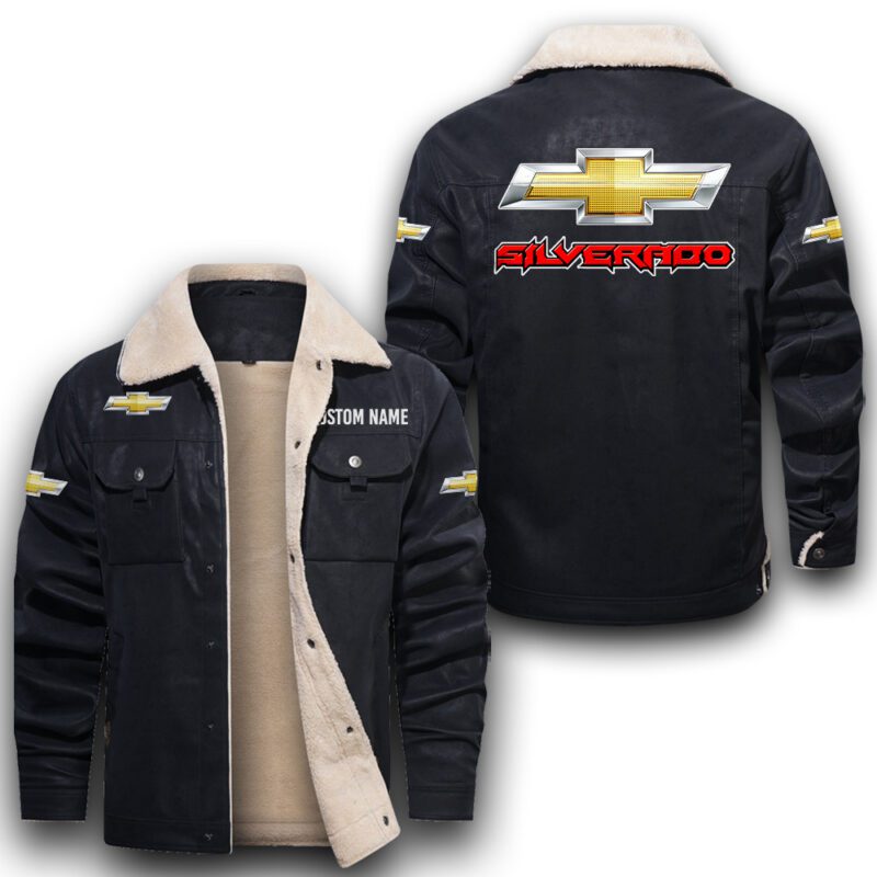 Chevy Silverado Sherpa Lined Leather Jacket