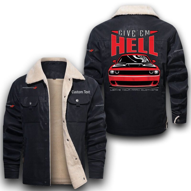 Dodge-Hell-1 Sherpa Lined Leather Jacket Black And Brown