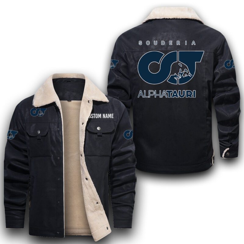 F1 Alphatauria Sherpa Lined Leather Jacket