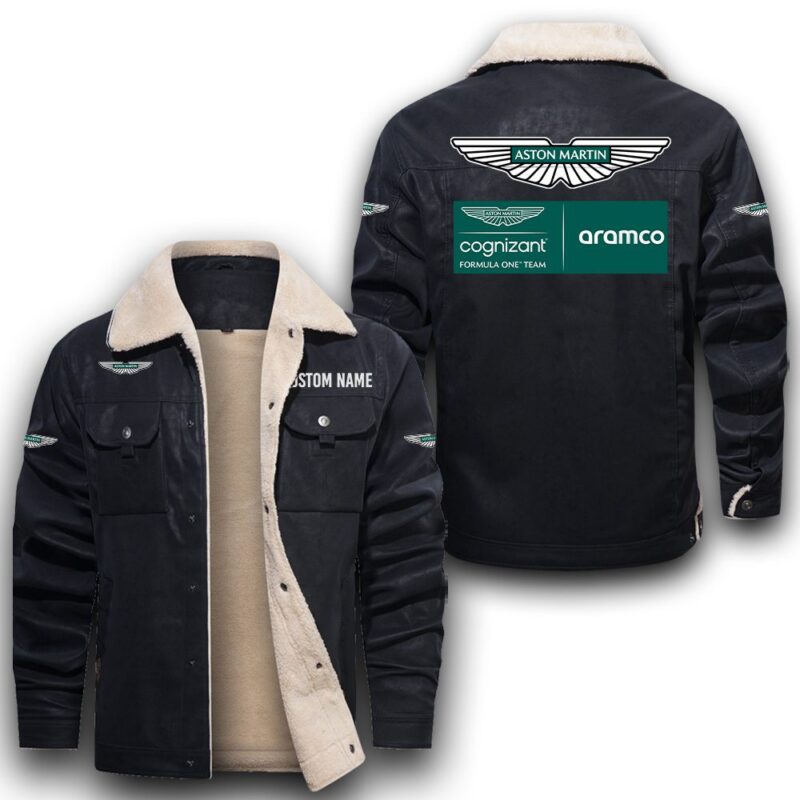 F1 Aston Martin Sherpa Lined Leather Jacket