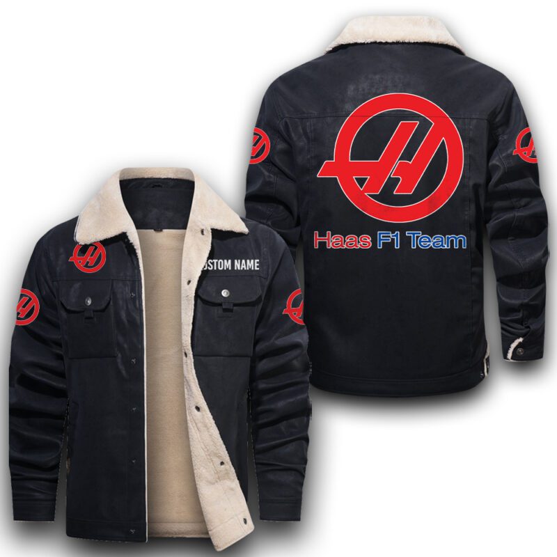 F1 Haas Sherpa Lined Leather Jacket