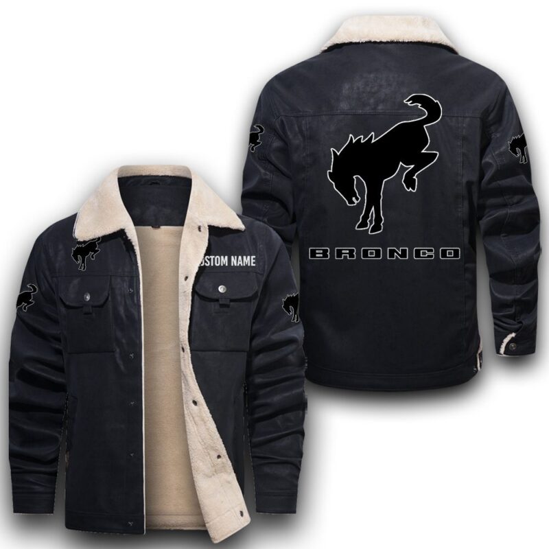 Ford Bronco Sherpa Lined Leather Jacket