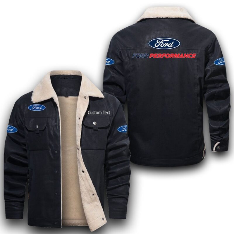 Ford-Performance Sherpa Lined Leather Jacket Black And Brown