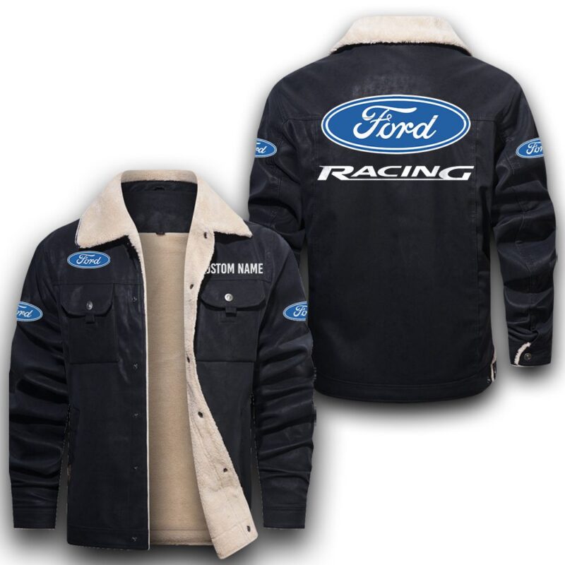 Ford Racing Sherpa Lined Leather Jacket