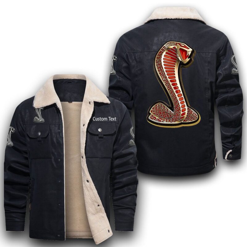 Ford-Shelby-Gt500-3 Sherpa Lined Leather Jacket Black And Brown