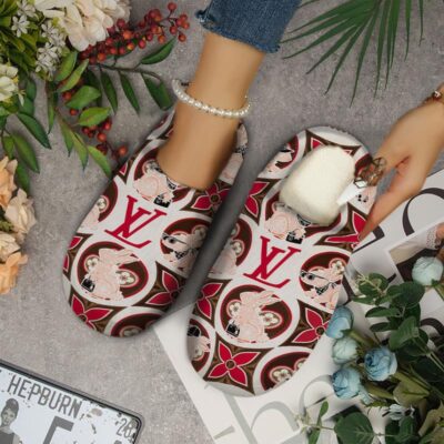 LV Fleece Slippers Luxury In-House Slippers IHS1021