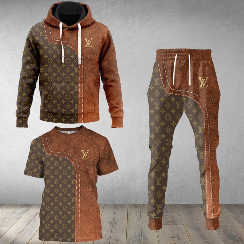 LV Luxury Brand Combo T-Shirt Hoodie Long Pants Set Trending 2023-24 Outfit Sport LCS1040