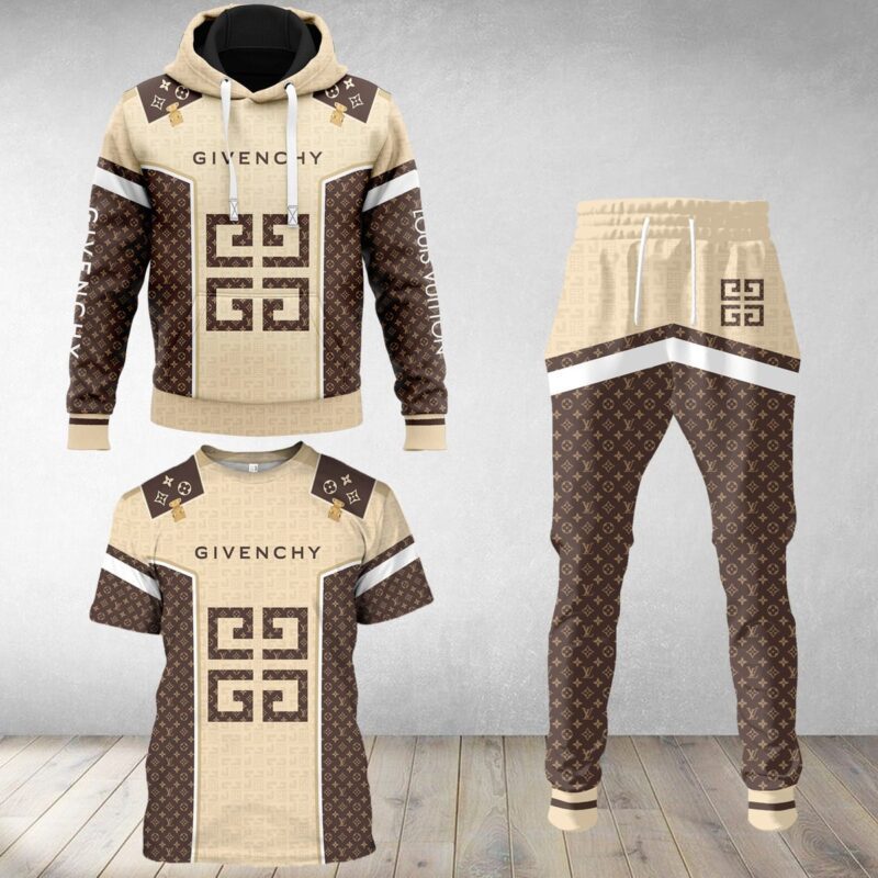 LV Luxury Brand Combo T-Shirt Hoodie Long Pants Set Trending 2023-24 Outfit Sport LCS1043