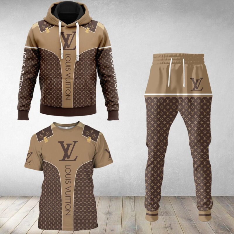 LV Luxury Brand Combo T-Shirt Hoodie Long Pants Set Trending 2023-24 Outfit Sport LCS1044