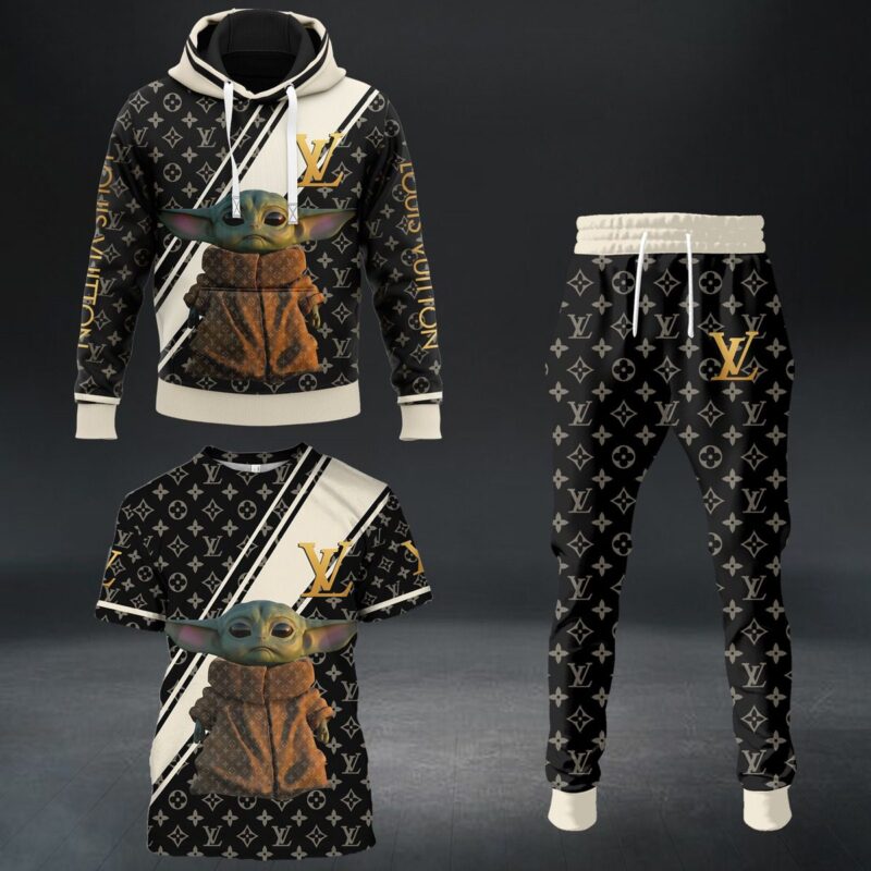 LV Luxury Brand Combo T-Shirt Hoodie Long Pants Set Trending 2023-24 Outfit Sport LCS1047