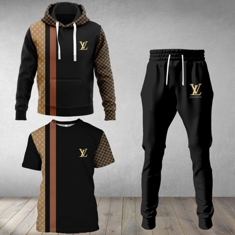 LV Luxury Brand Combo T-Shirt Hoodie Long Pants Set Trending 2023-24 Outfit Sport LCS1049