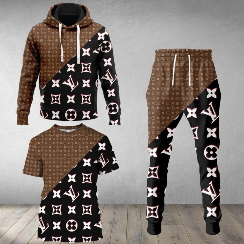 LV Luxury Brand Combo T-Shirt Hoodie Long Pants Set Trending 2023-24 Outfit Sport LCS1052