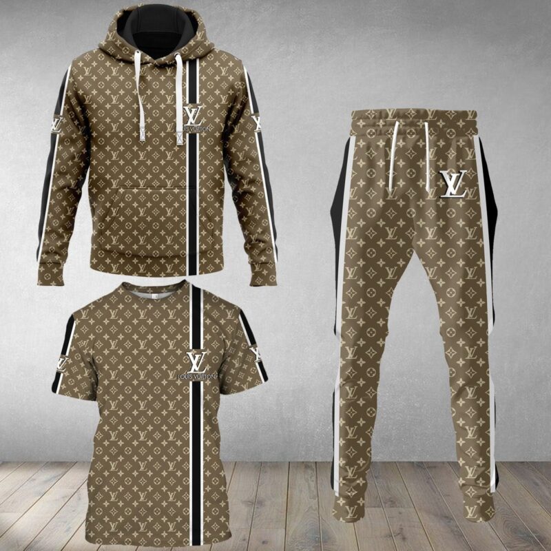 LV Luxury Brand Combo T-Shirt Hoodie Long Pants Set Trending 2023-24 Outfit Sport LCS1053