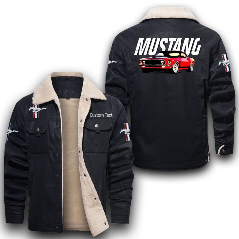 Mustang-Gt500 Sherpa Lined Leather Jacket Black And Brown