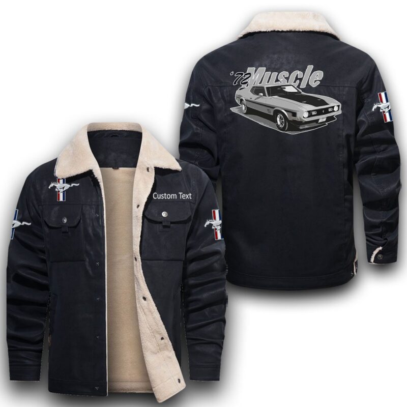 Mustang-Mach1-1972 Sherpa Lined Leather Jacket Black And Brown