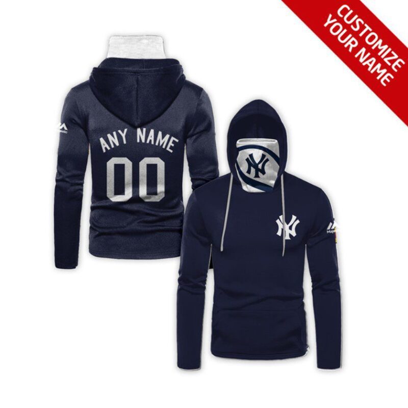 New York Yankees Mlb Baseball Team Logo Navy Jersey Style Custom Number Name For Yankees Fans Gaiter Hoodie GH0535