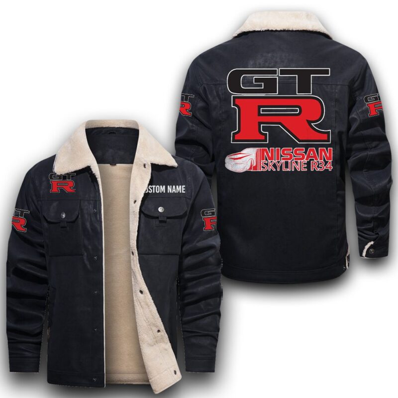 Nissan R34 Sherpa Lined Leather Jacket