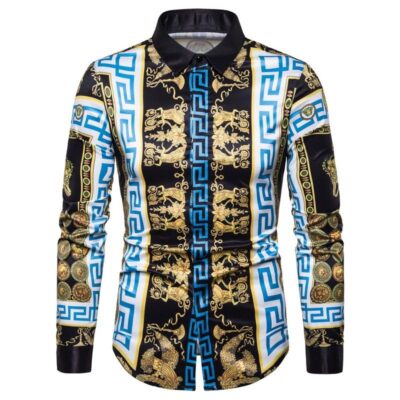 Versace Long Sleeves Button Down Shirt For Elegant Men LSB1077