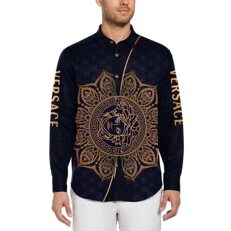 Versace Long Sleeves Button Down Shirt For Elegant Men LSB1095