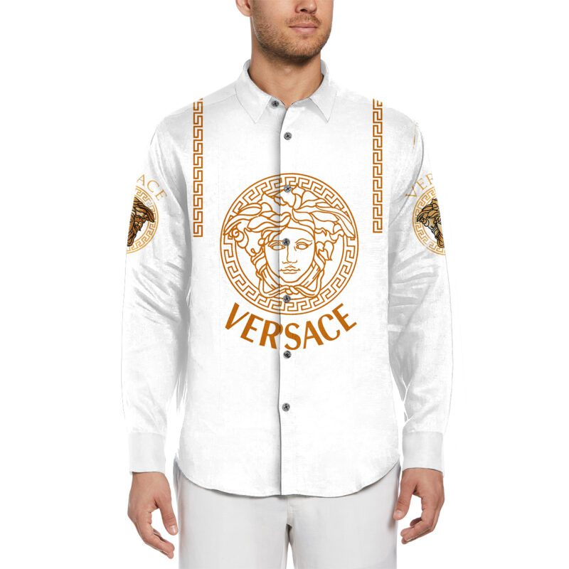 Versace Long Sleeves Button Down Shirt For Elegant Men LSB1097