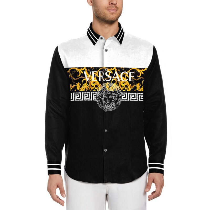 Versace Long Sleeves Button Down Shirt For Elegant Men LSB1100