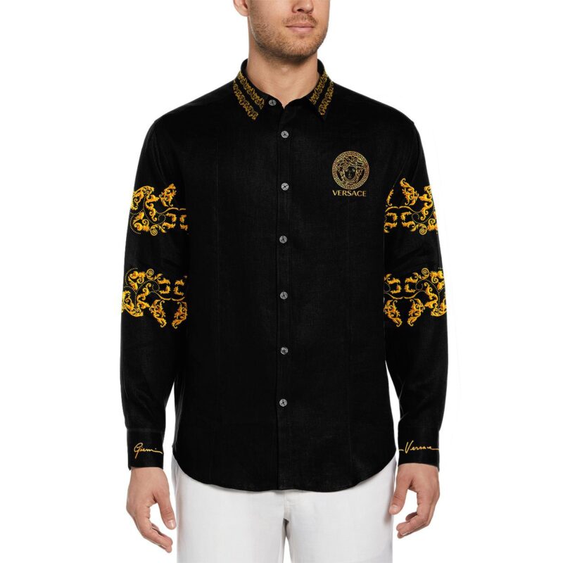 Versace Long Sleeves Button Down Shirt For Elegant Men LSB1102