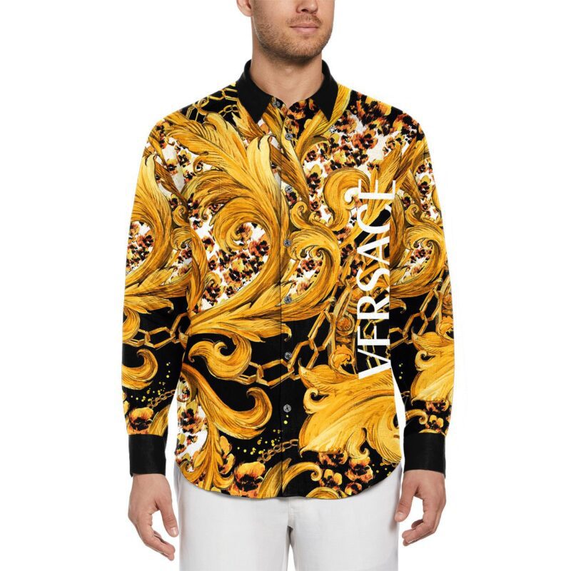 Versace Long Sleeves Button Down Shirt For Elegant Men LSB1103