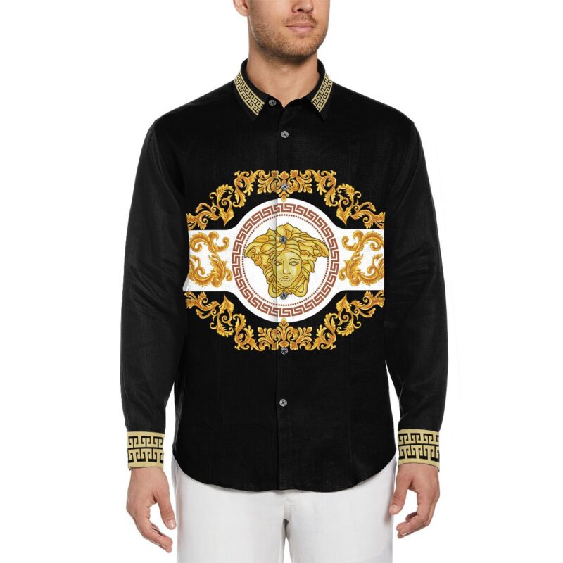 Versace Long Sleeves Button Down Shirt For Elegant Men LSB1107