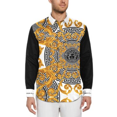 Versace Long Sleeves Button Down Shirt For Elegant Men LSB1108