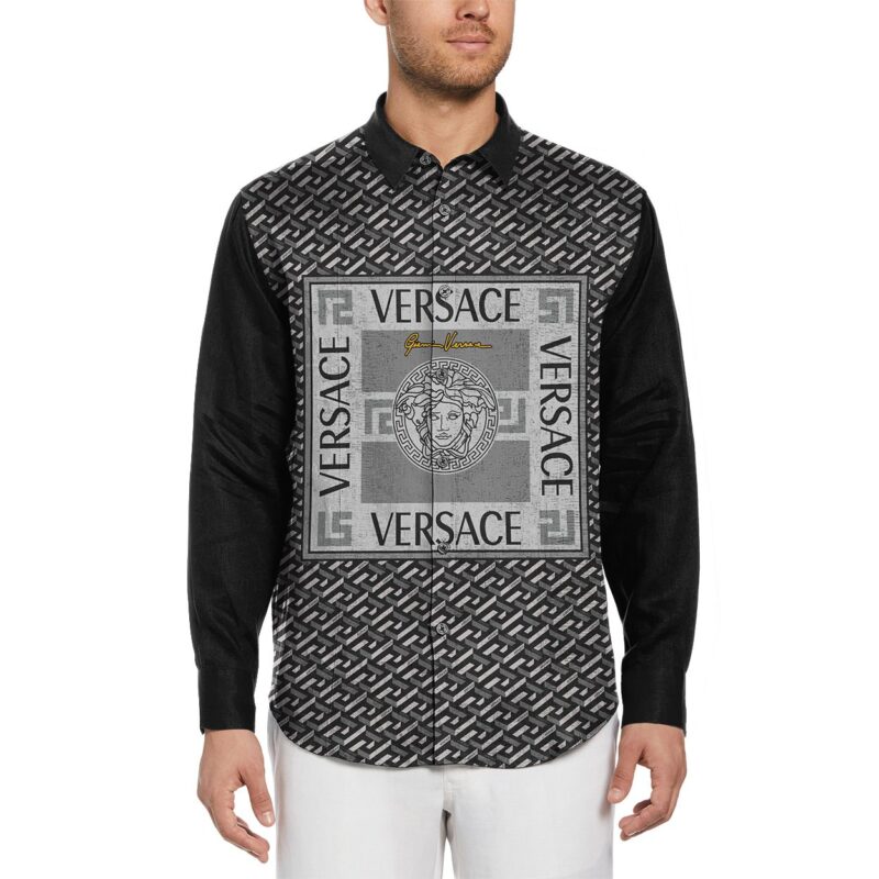 Versace Long Sleeves Button Down Shirt For Elegant Men LSB1111