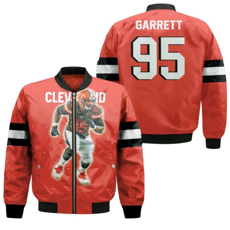 Cleveland Browns Myles Garrett 95 NFL Team Orange Jersey Gift for Cleveland fans Bomber Jacket BJ00303