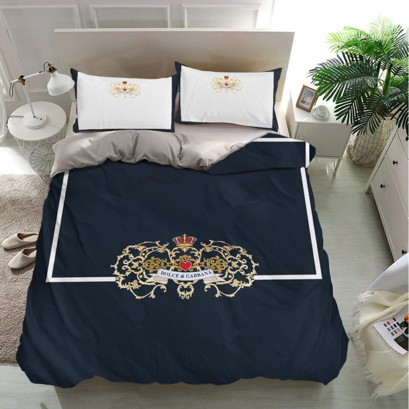 Dolce & Gabbana Black Luxury Brand Bedding Set Duvet Cover BS034