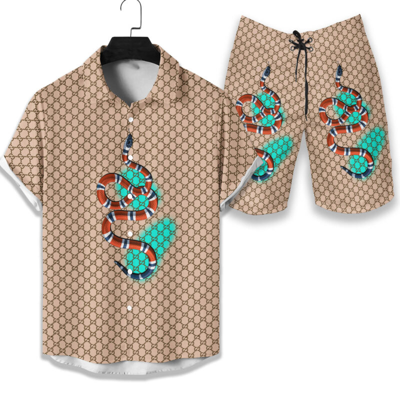 Gucci Luxury Hawaiian Shirt & Short Set LHS1012