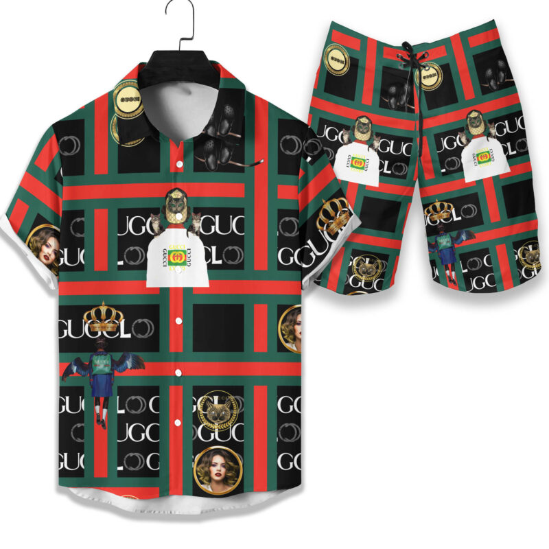 Gucci Luxury Hawaiian Shirt & Short Set LHS1014