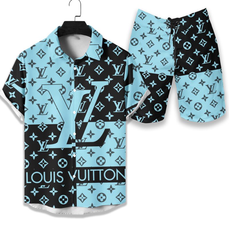 LV Louis Vuitton Luxury Hawaiian Shirt & Short Set LHS1113