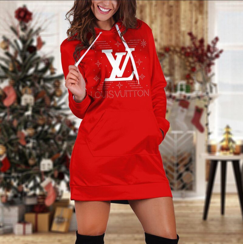 LV Premium Luxury Brand Hoodie Dress For Women HDL1003